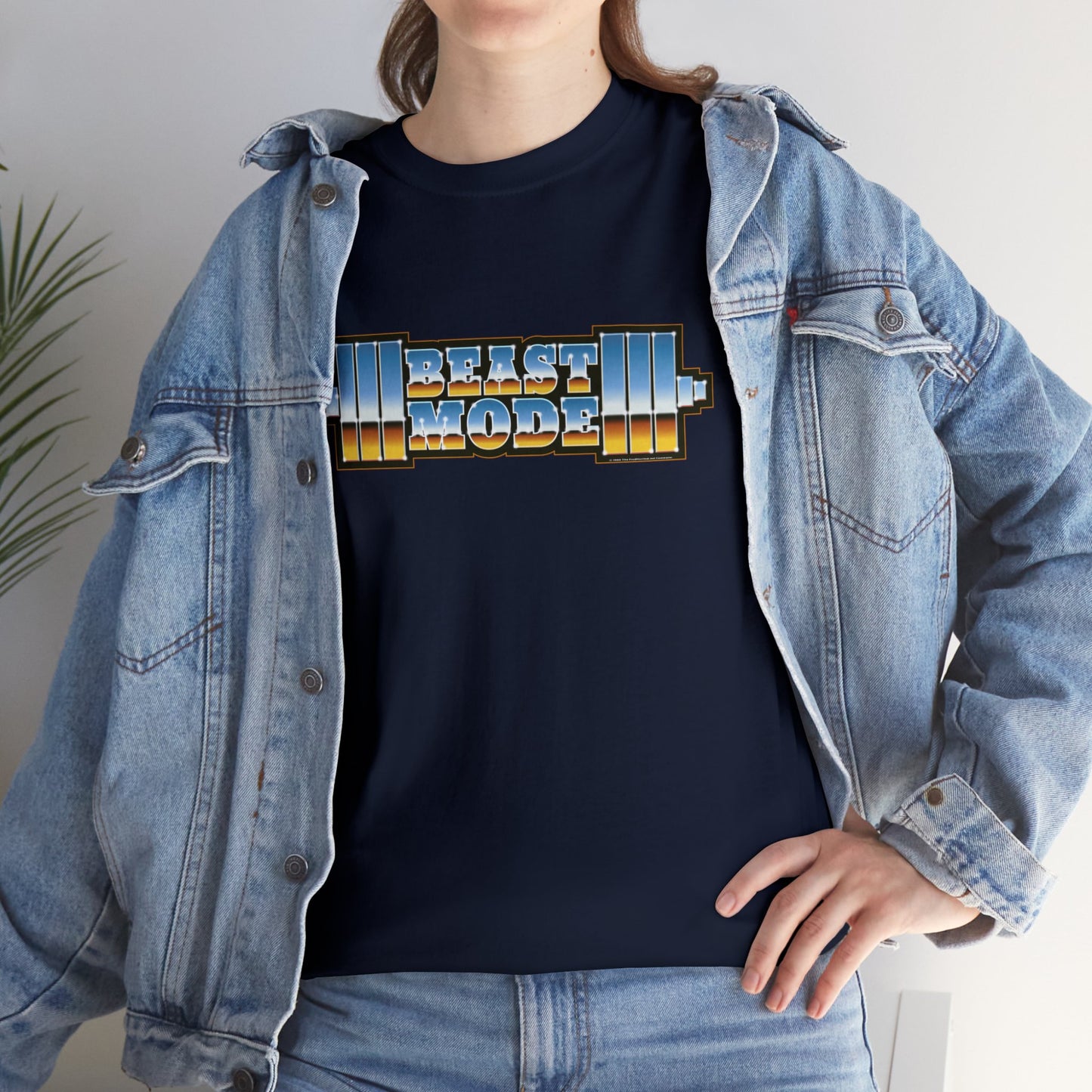 Beast Mode Weights T-Shirt | '80s Retro Chrome Gradient Tee | Express Delivery available