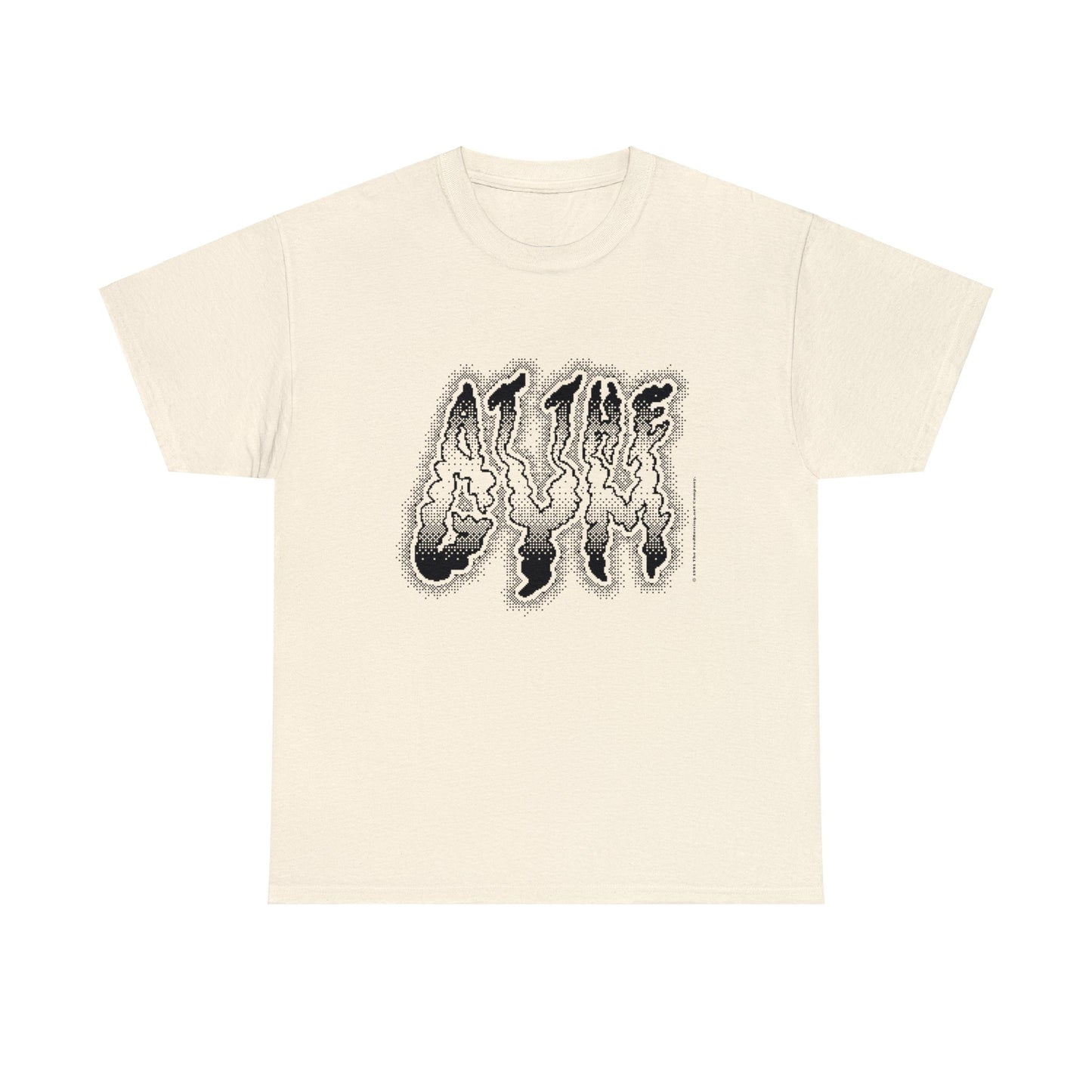 At The Gym | Halftone Pixel T-Shirt | White/Black Print