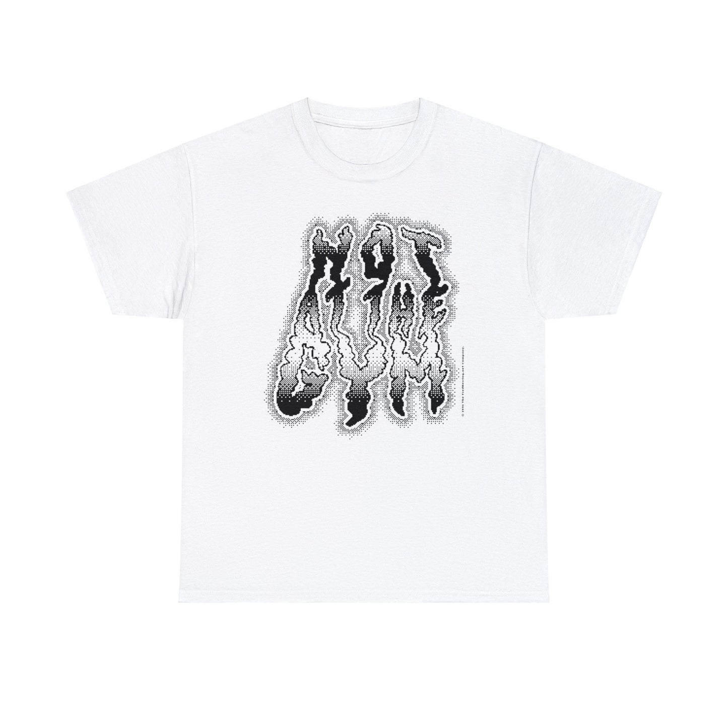 At The Gym (NOT) | Halftone Pixel T-Shirt | White/Black Print