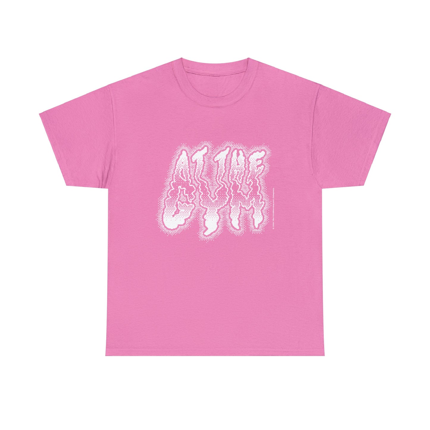 At The Gym | Halftone Pixel T-Shirt | White/Black Print