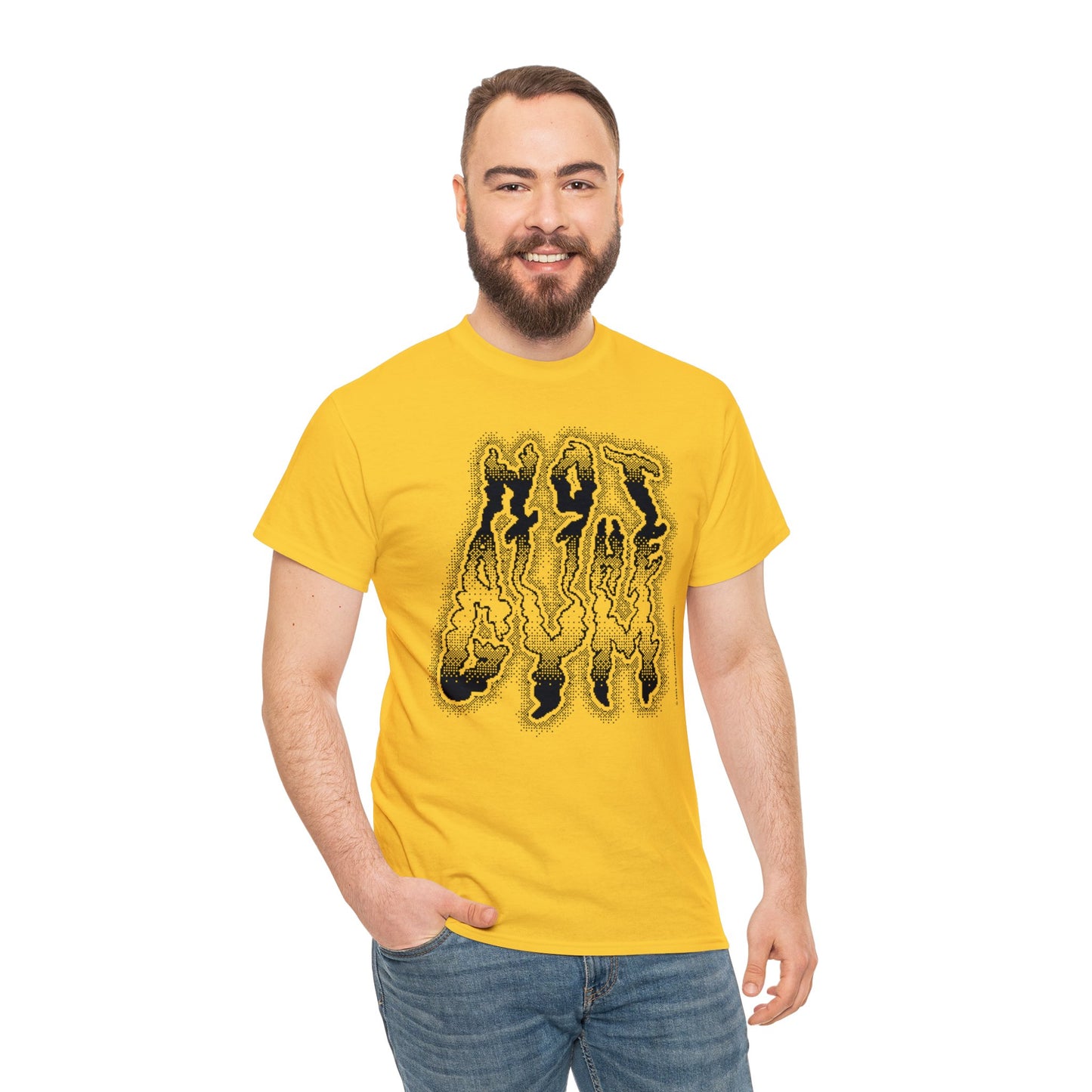 At The Gym (NOT) | Halftone Pixel T-Shirt | White/Black Print
