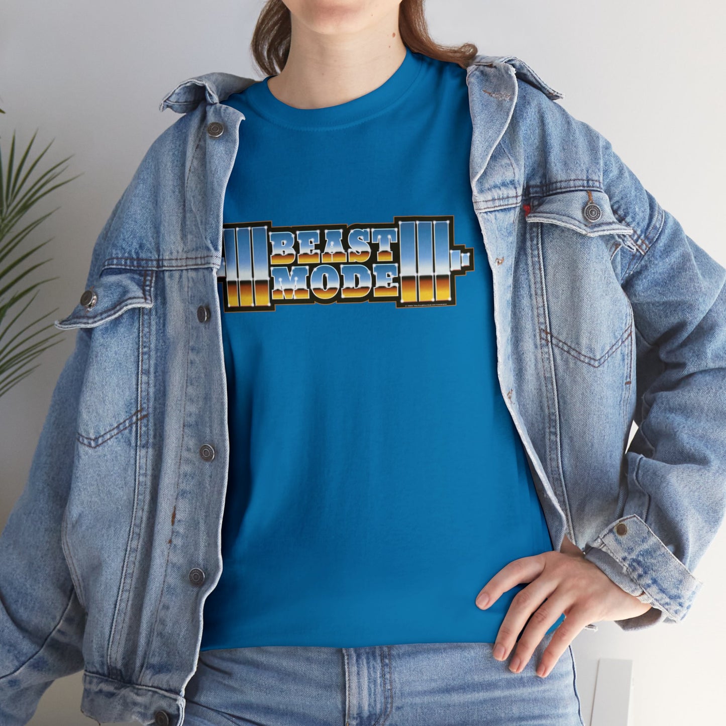 Beast Mode Weights T-Shirt | '80s Retro Chrome Gradient Tee | Express Delivery available