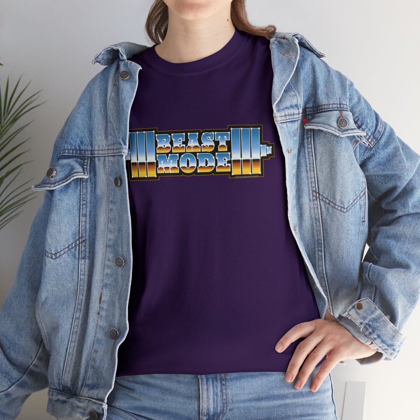 Beast Mode Weights T-Shirt | '80s Retro Chrome Gradient Tee | Express Delivery available