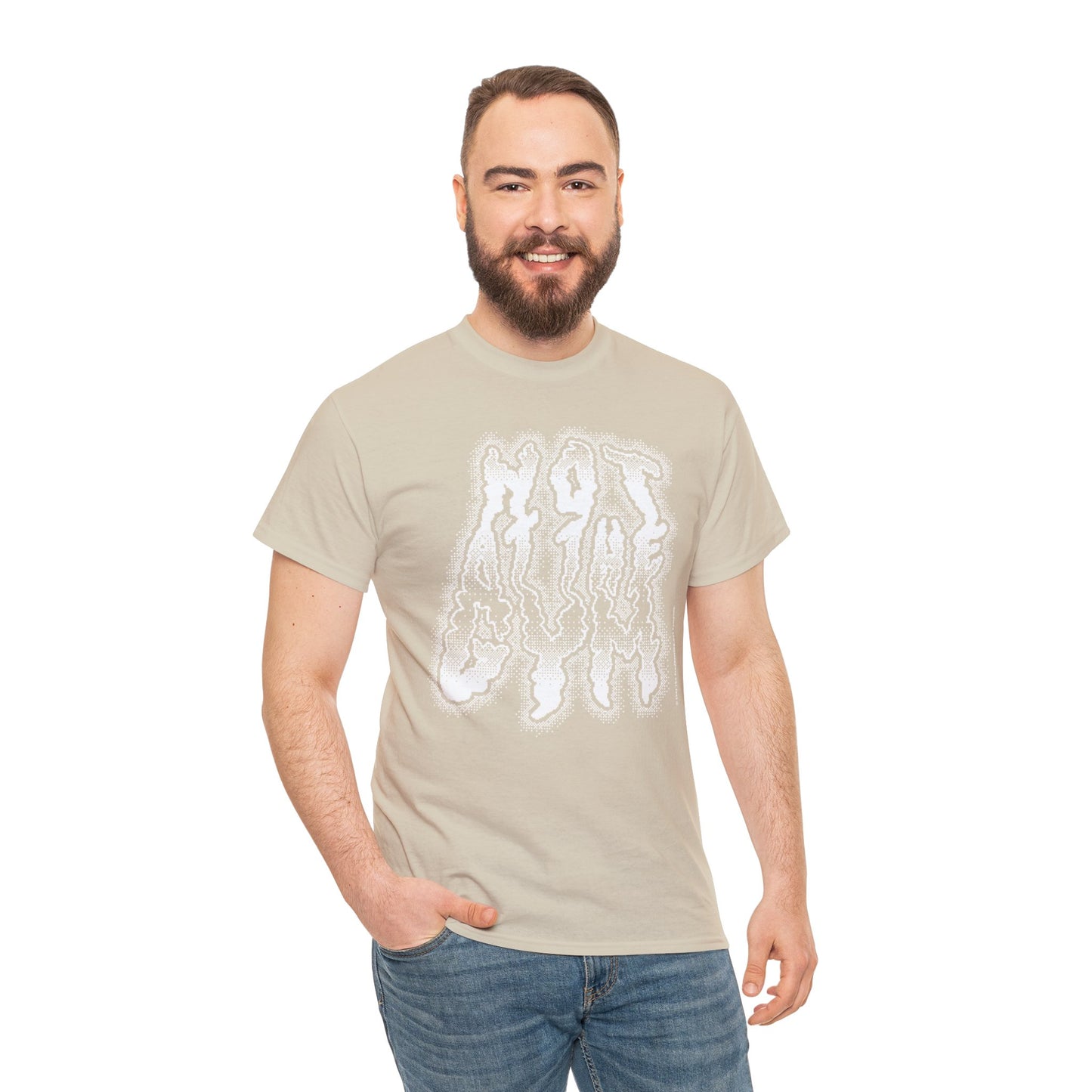 At The Gym (NOT) | Halftone Pixel T-Shirt | White/Black Print