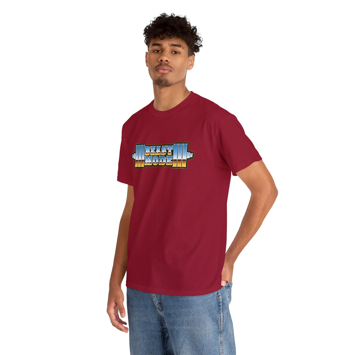 Beast Mode Weights T-Shirt | '80s Retro Chrome Gradient Tee | Express Delivery available