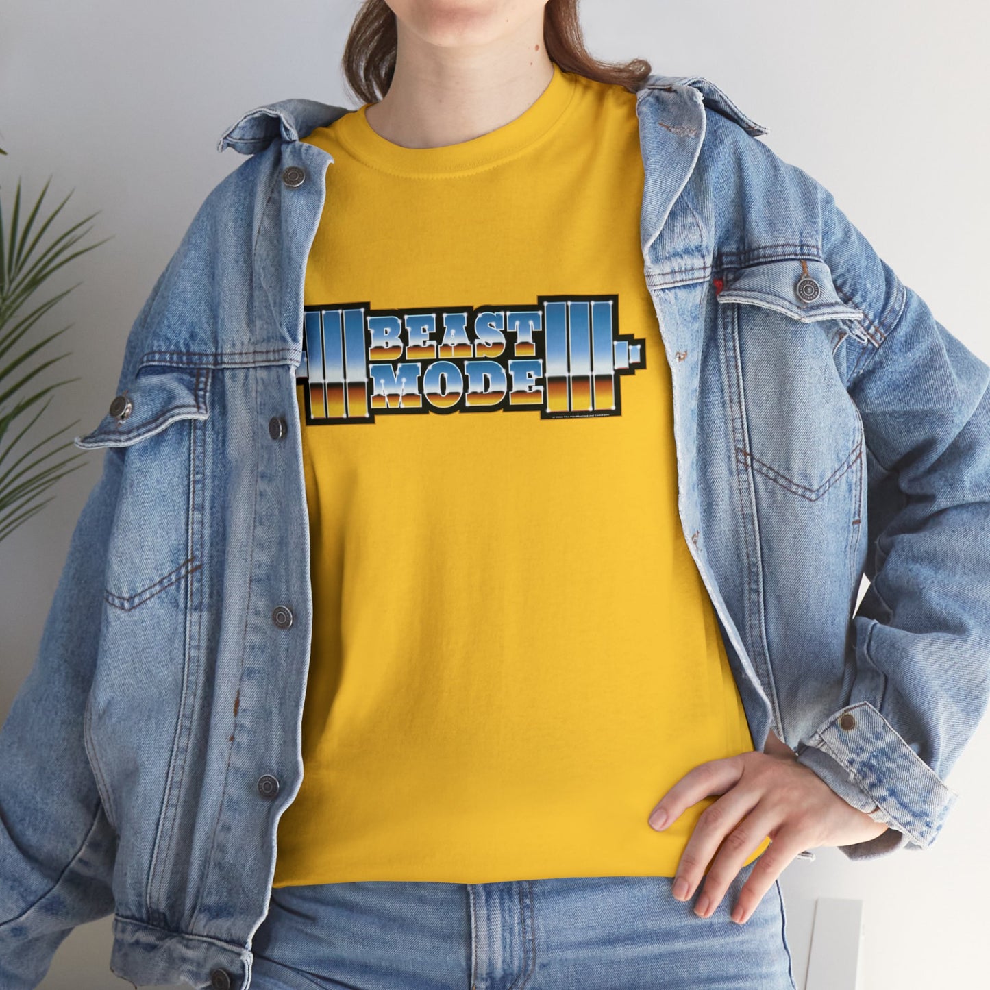 Beast Mode Weights T-Shirt | '80s Retro Chrome Gradient Tee | Express Delivery available