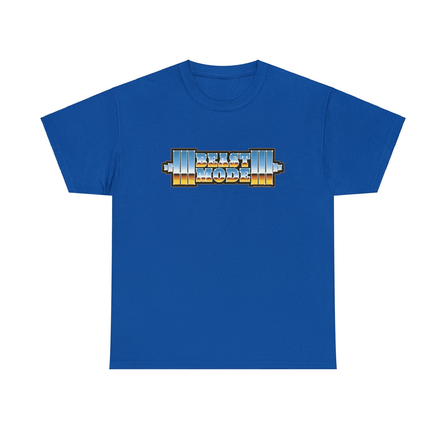 Beast Mode Weights T-Shirt | '80s Retro Chrome Gradient Tee | Express Delivery available