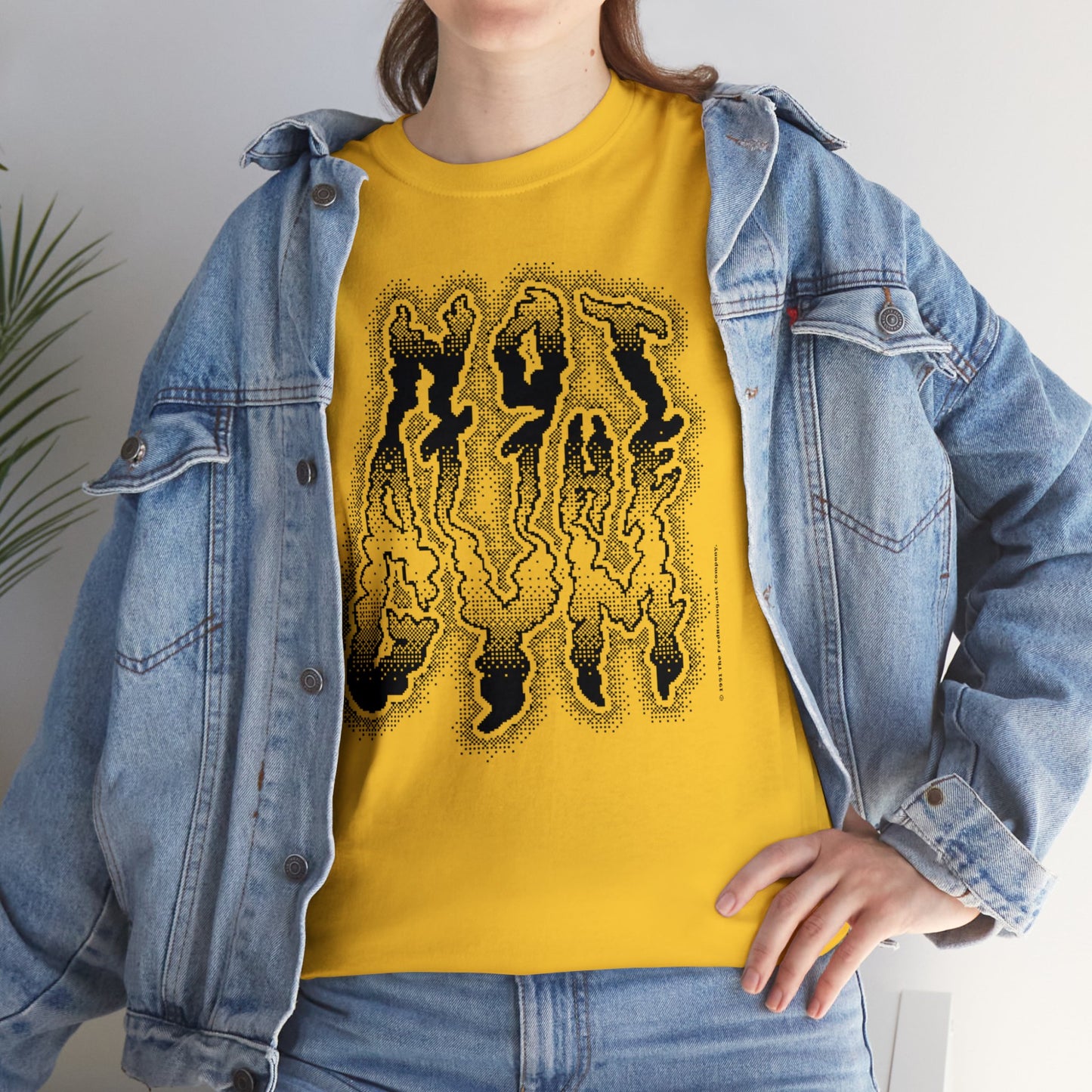 At The Gym (NOT) | Halftone Pixel T-Shirt | White/Black Print