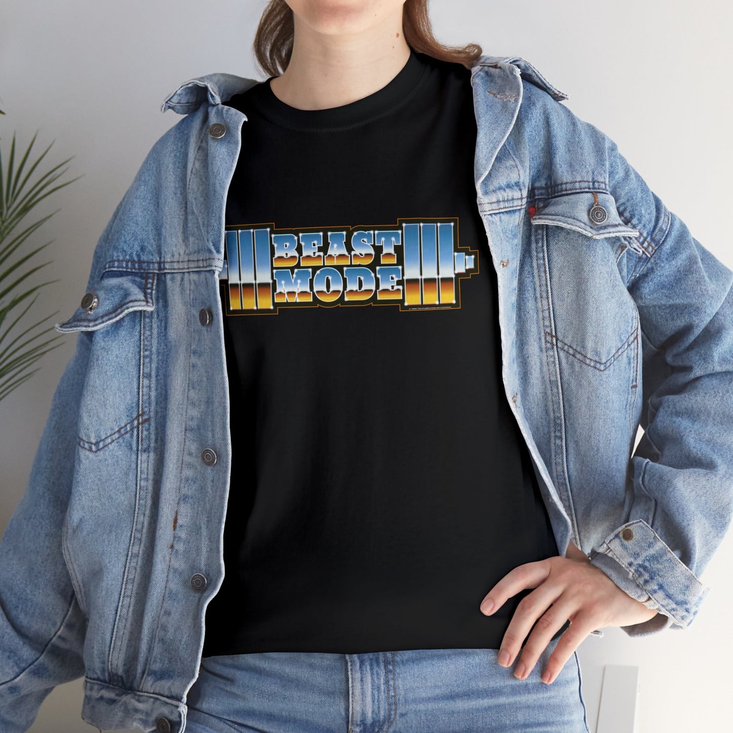 Beast Mode Weights T-Shirt | '80s Retro Chrome Gradient Tee | Express Delivery available