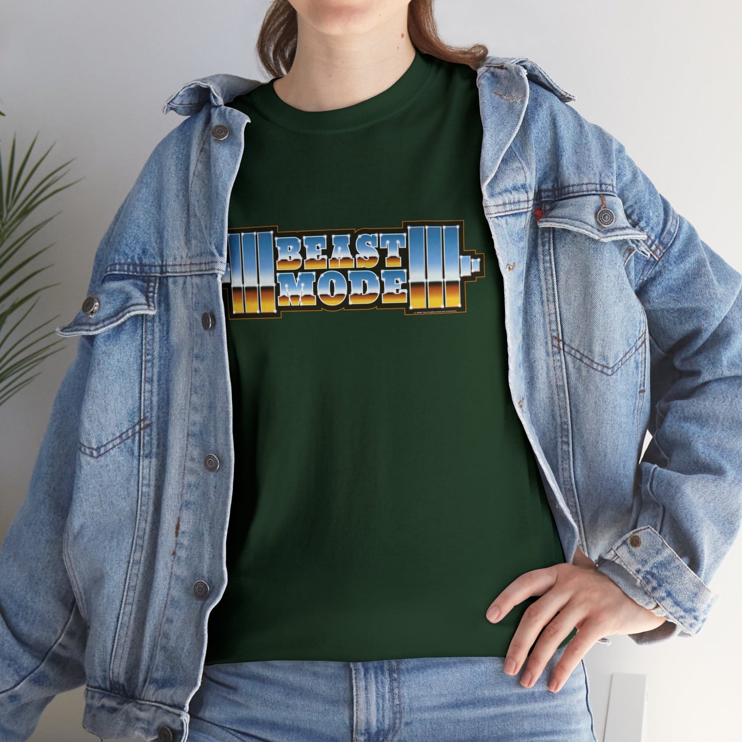 Beast Mode Weights T-Shirt | '80s Retro Chrome Gradient Tee | Express Delivery available