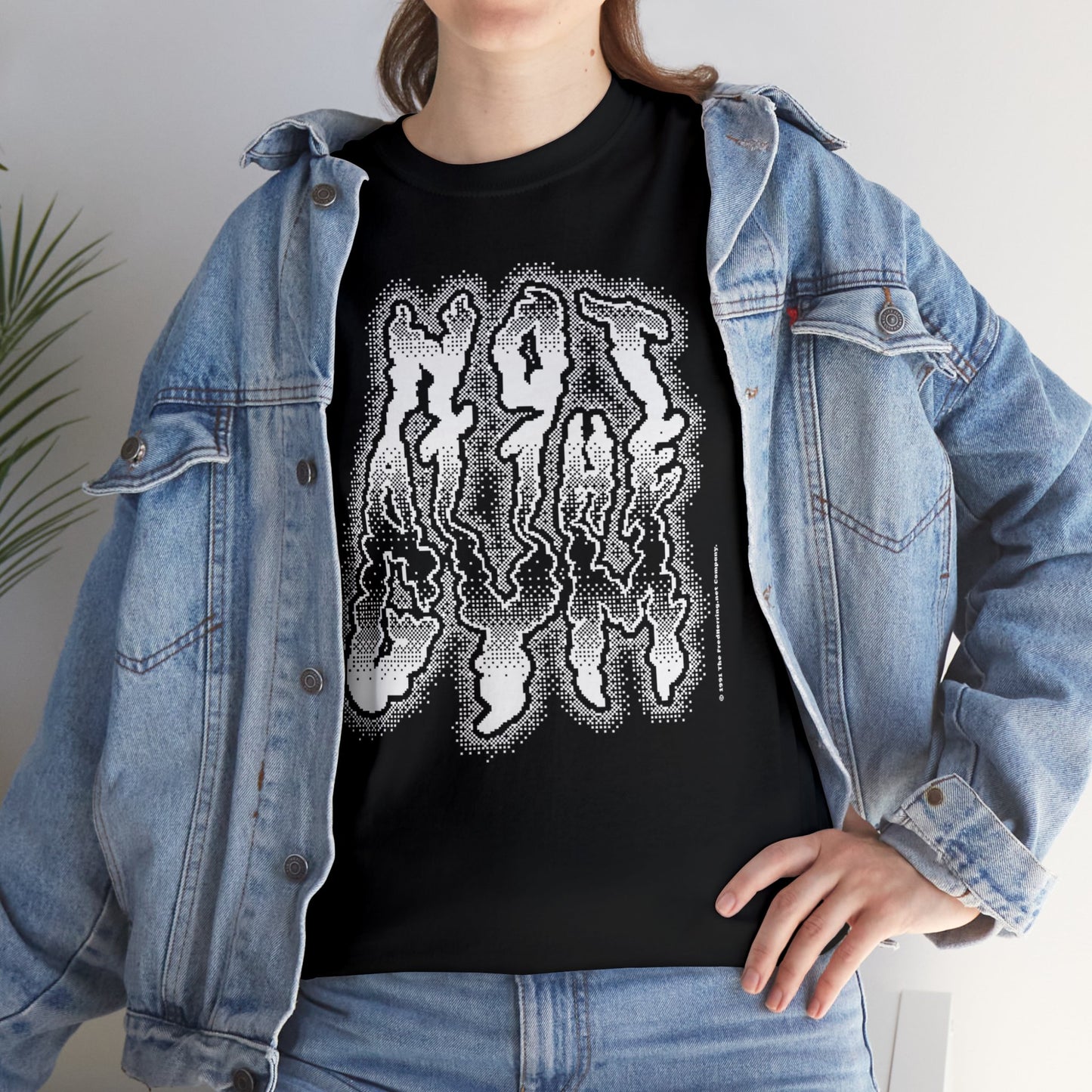 At The Gym (NOT) | Halftone Pixel T-Shirt | White/Black Print