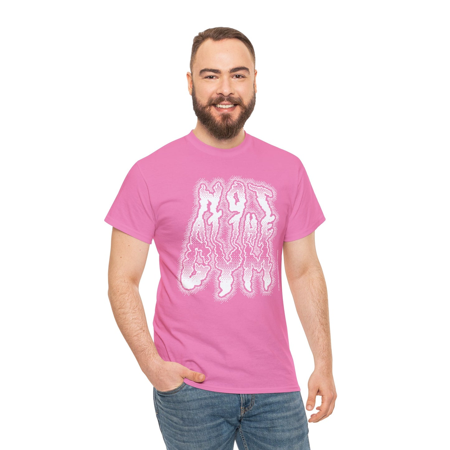 At The Gym (NOT) | Halftone Pixel T-Shirt | White/Black Print
