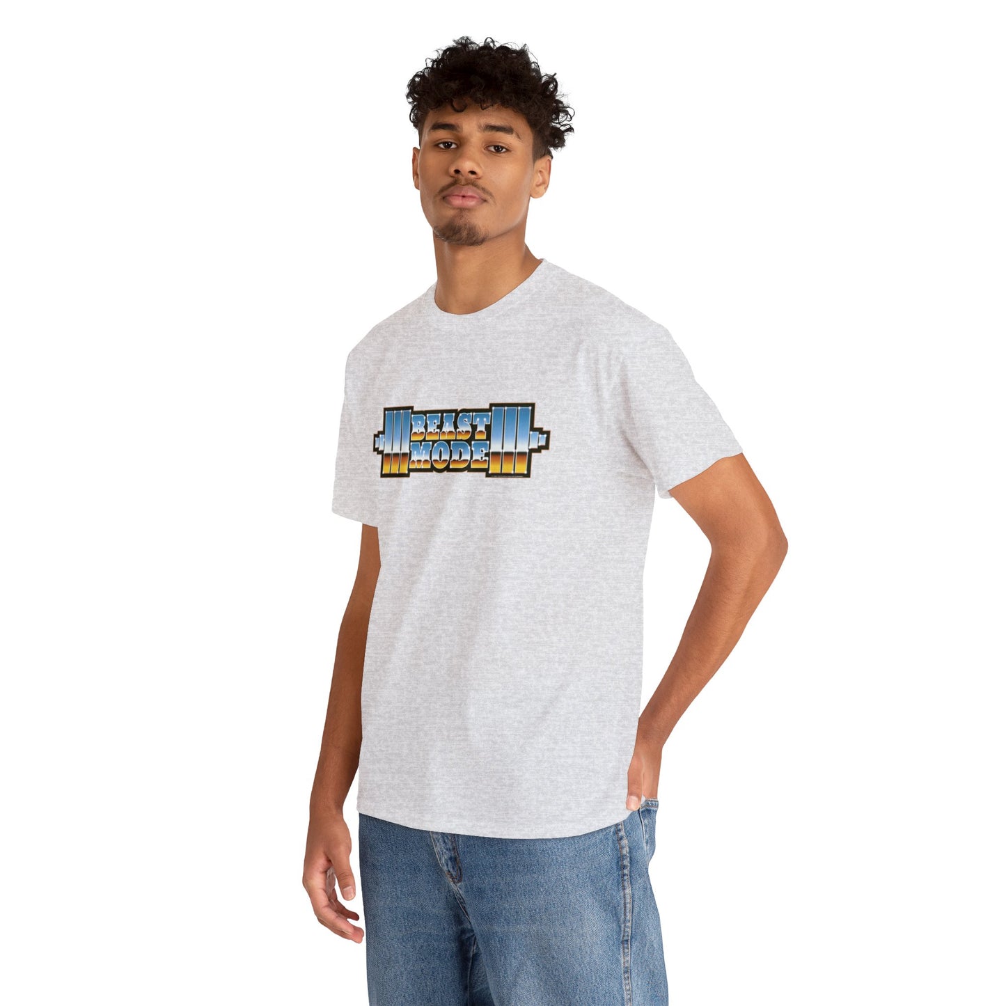 Beast Mode Weights T-Shirt | '80s Retro Chrome Gradient Tee | Express Delivery available