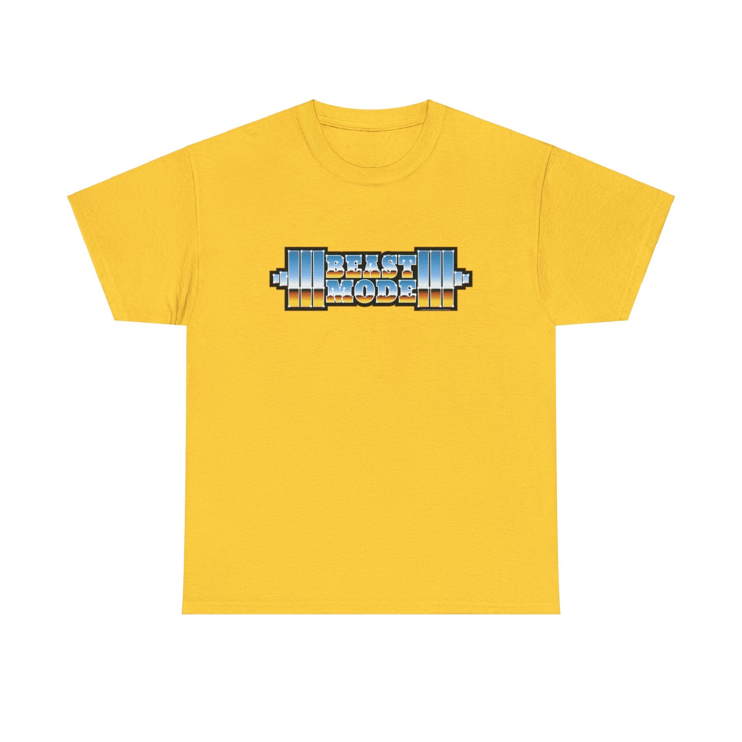 Beast Mode Weights T-Shirt | '80s Retro Chrome Gradient Tee | Express Delivery available