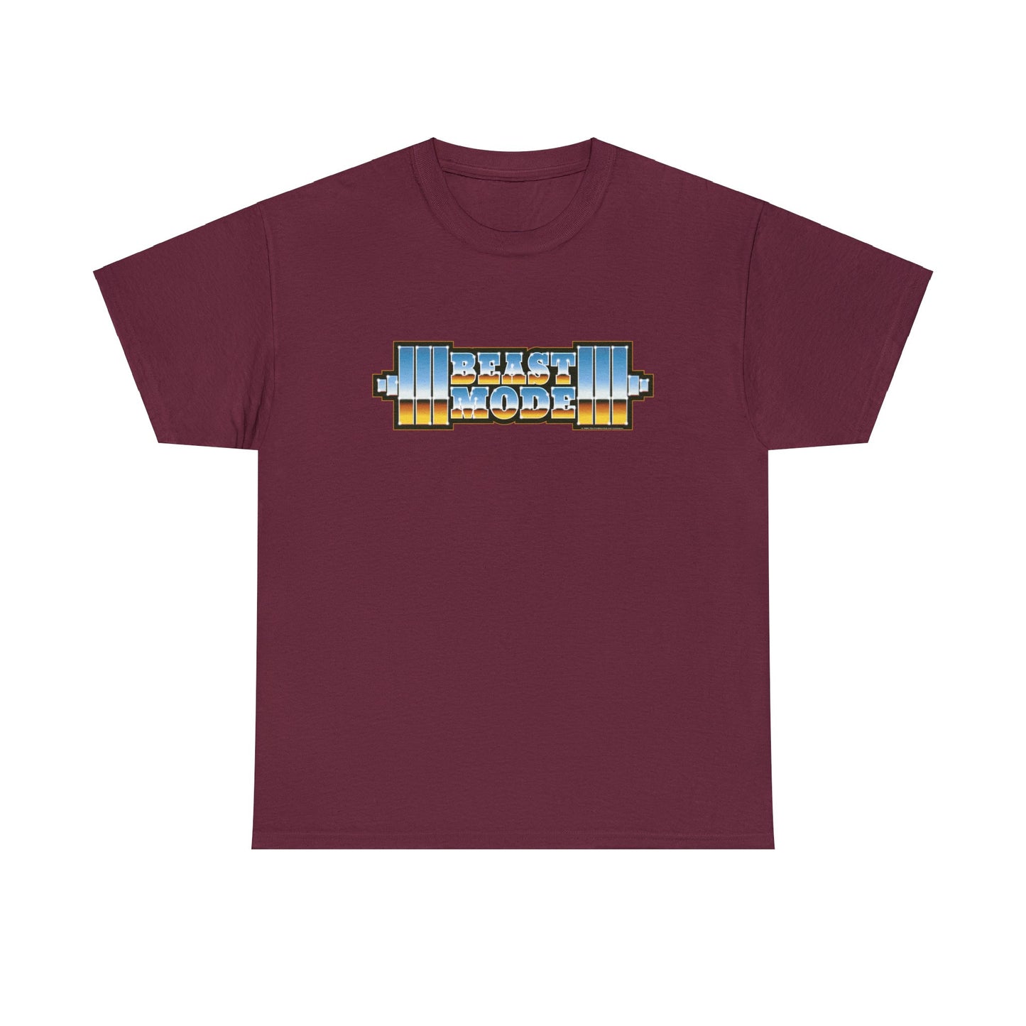 Beast Mode Weights T-Shirt | '80s Retro Chrome Gradient Tee | Express Delivery available