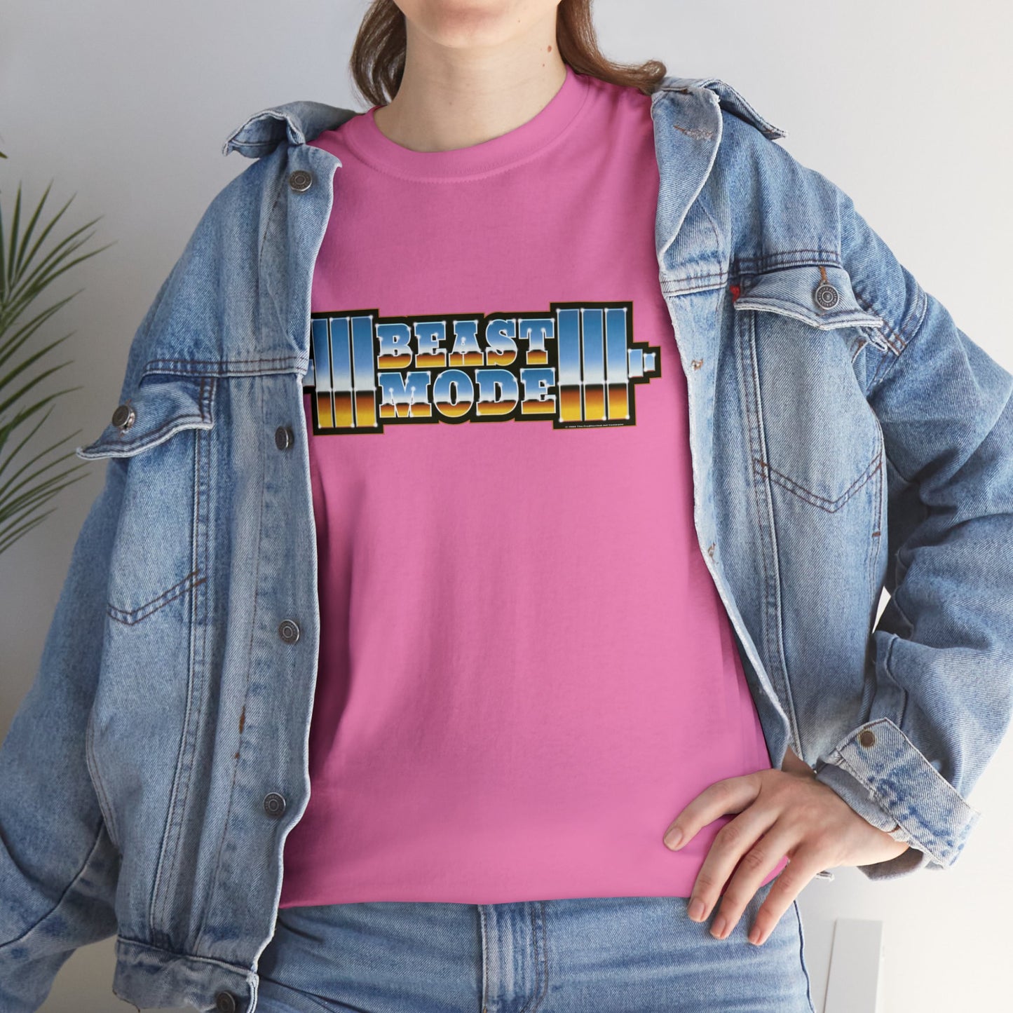 Beast Mode Weights T-Shirt | '80s Retro Chrome Gradient Tee | Express Delivery available