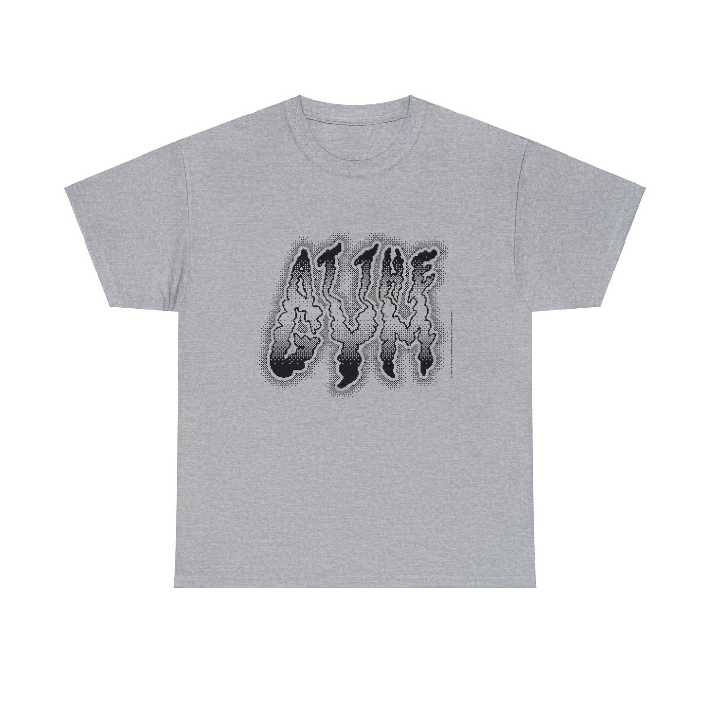 At The Gym | Halftone Pixel T-Shirt | White/Black Print