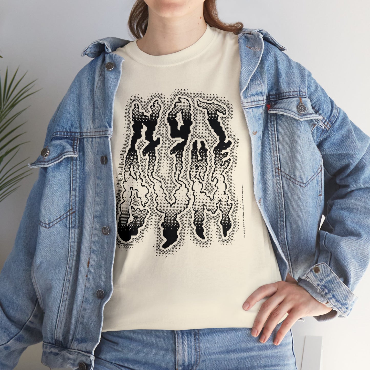 At The Gym (NOT) | Halftone Pixel T-Shirt | White/Black Print