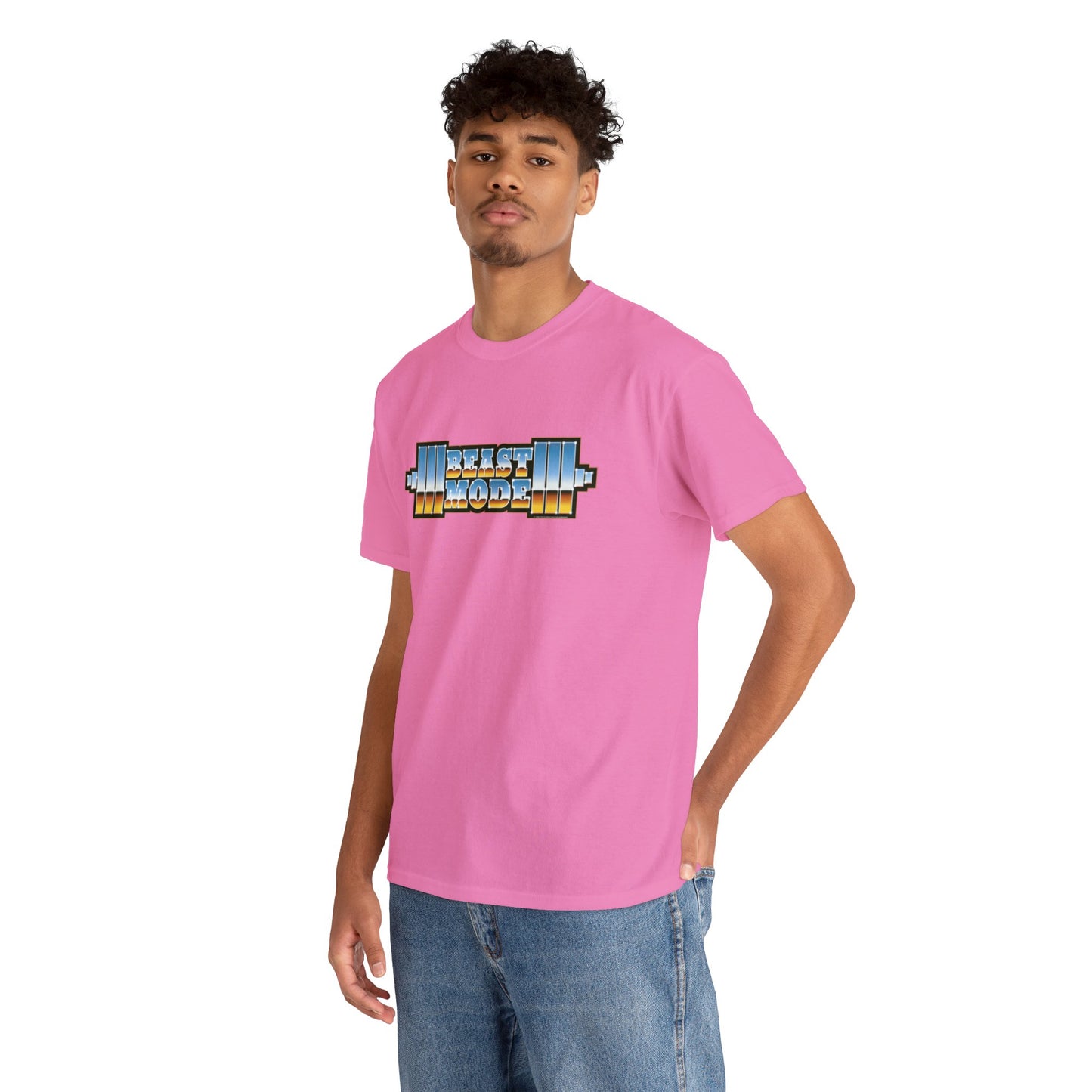 Beast Mode Weights T-Shirt | '80s Retro Chrome Gradient Tee | Express Delivery available