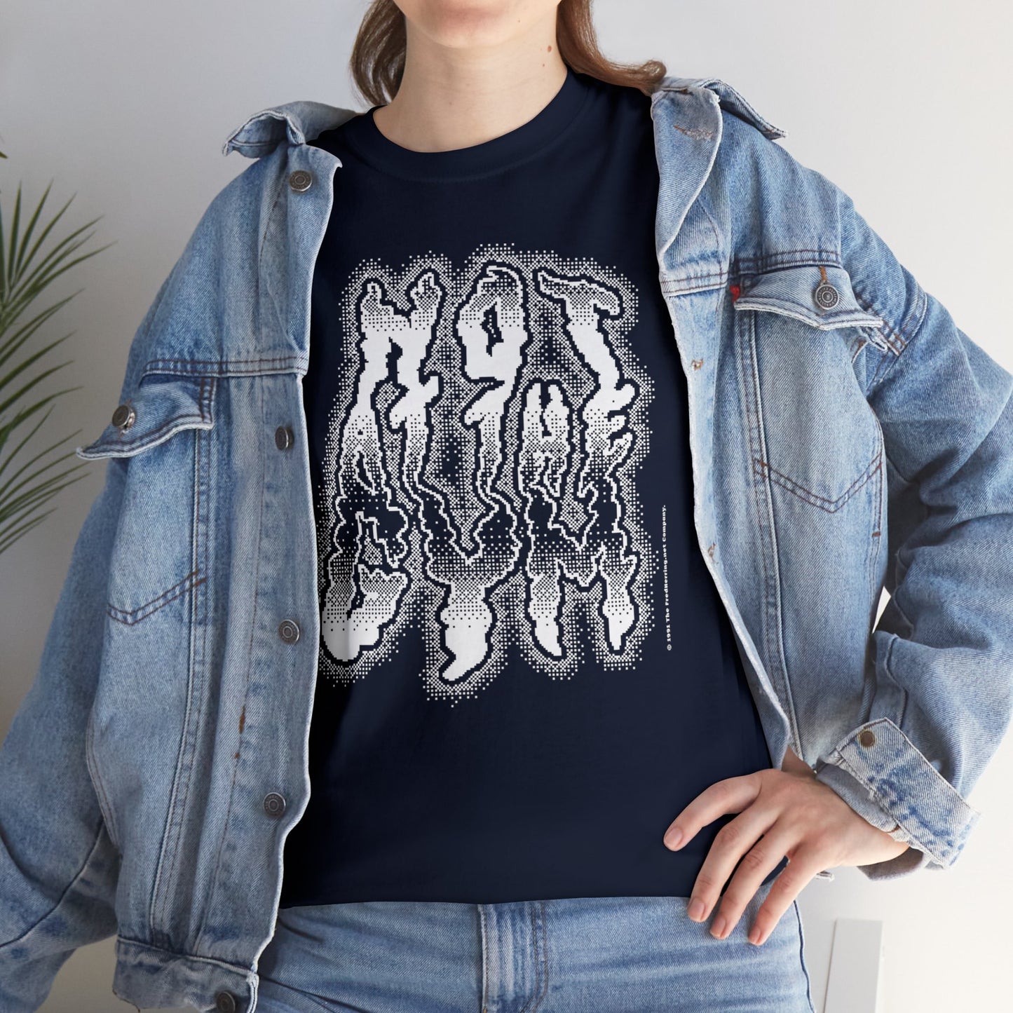 At The Gym (NOT) | Halftone Pixel T-Shirt | White/Black Print