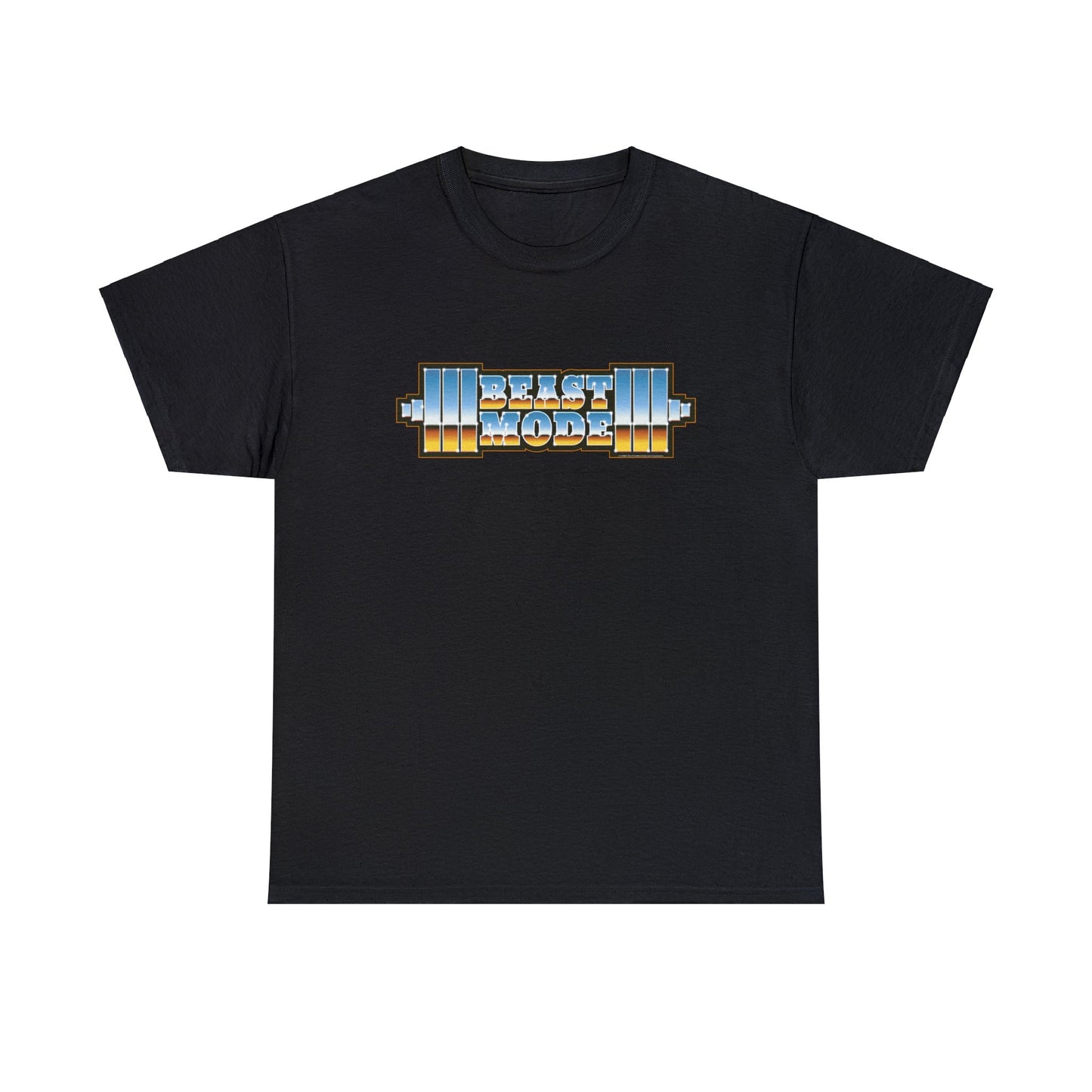 Beast Mode Weights T-Shirt | '80s Retro Chrome Gradient Tee | Express Delivery available