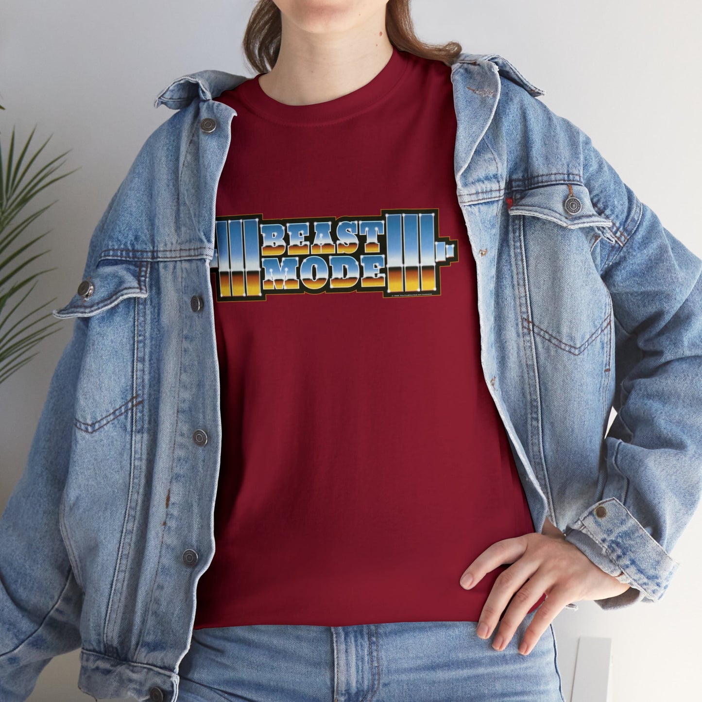 Beast Mode Weights T-Shirt | '80s Retro Chrome Gradient Tee | Express Delivery available
