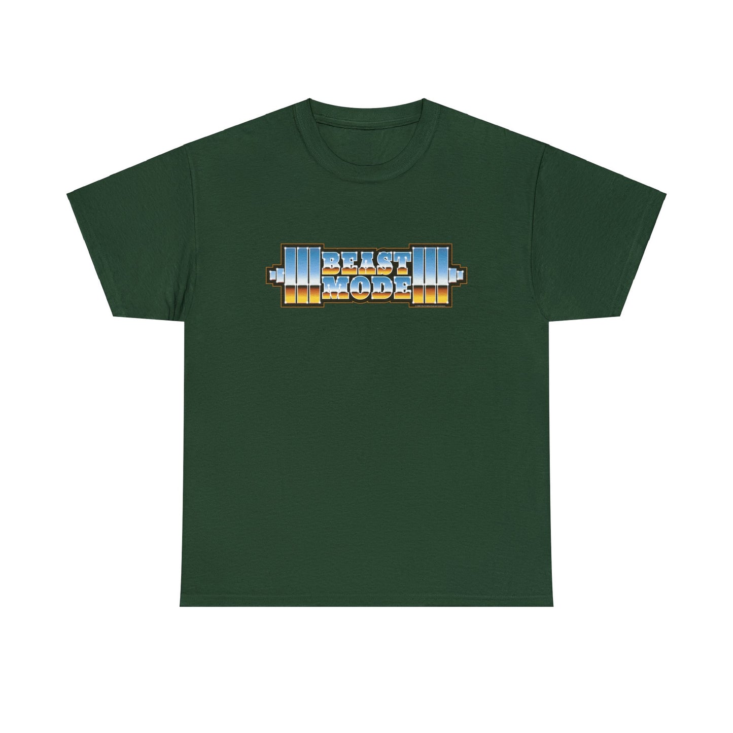 Beast Mode Weights T-Shirt | '80s Retro Chrome Gradient Tee | Express Delivery available