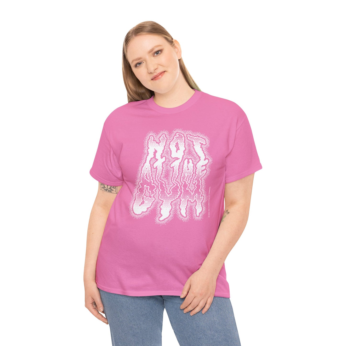At The Gym (NOT) | Halftone Pixel T-Shirt | White/Black Print