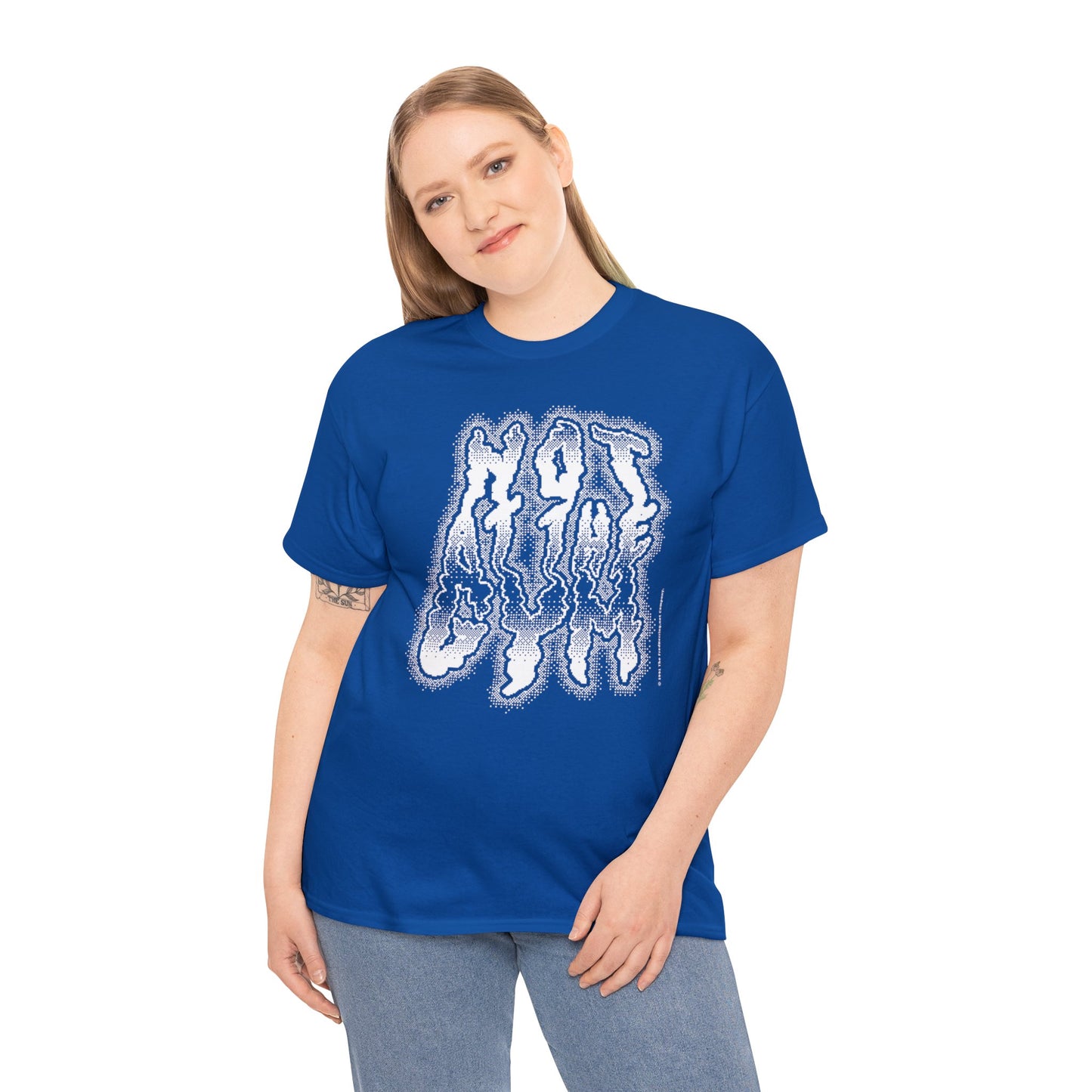 At The Gym (NOT) | Halftone Pixel T-Shirt | White/Black Print