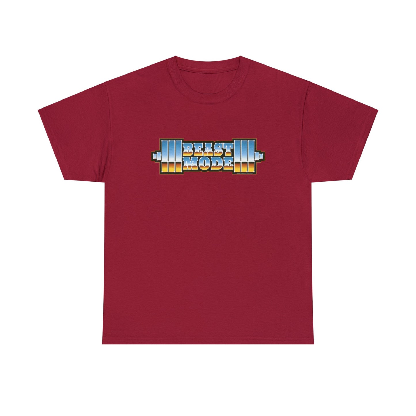 Beast Mode Weights T-Shirt | '80s Retro Chrome Gradient Tee | Express Delivery available